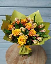 Букет созвездие в Лопатино Букет цветов из:  Альстромерии и Розы в Лопатино