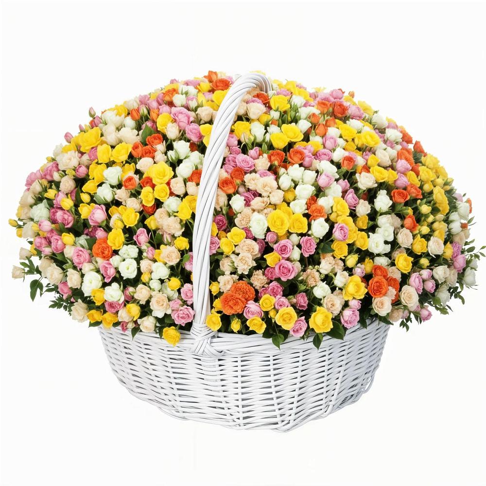 Премиум корзина Кустовых Роз в Лопатино Премиум букет из: Розы в Лопатино