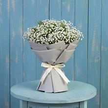 Букет Белые гипсофилы в Лопатино Букет цветов из:  Гипсофила в Лопатино