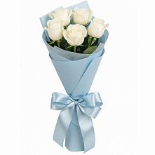 5 Белых роз Проуд в Лопатино Букет 5 Белых роз Проуд в Лопатино
