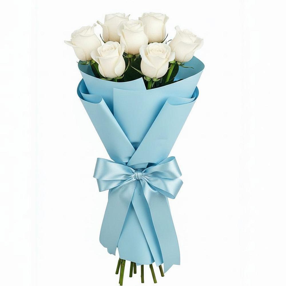7 Белых роз Проуд в Лопатино Букет 7 белых роз Проуд в Лопатино