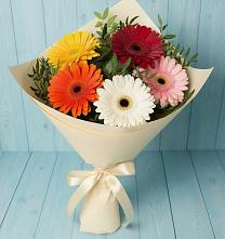 Букет праздник в Лопатино Букет цветов из:  Герберы в Лопатино