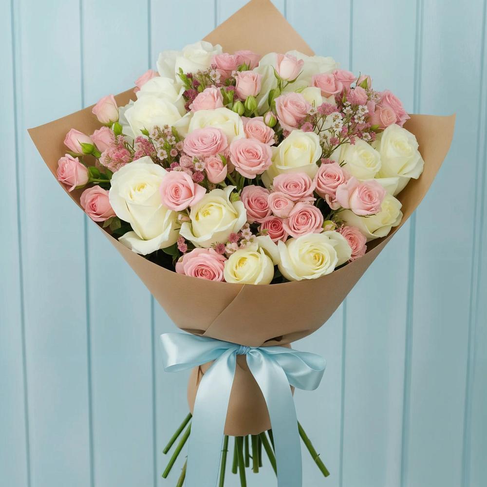 Букет романтичный подарок в Лопатино Букет цветов из: Розы в Лопатино