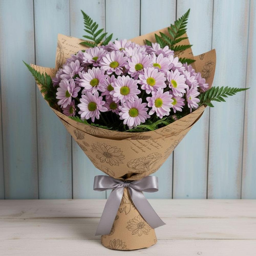 Букет соблазн в Лопатино Букет цветов из: Хризантемы в Лопатино
