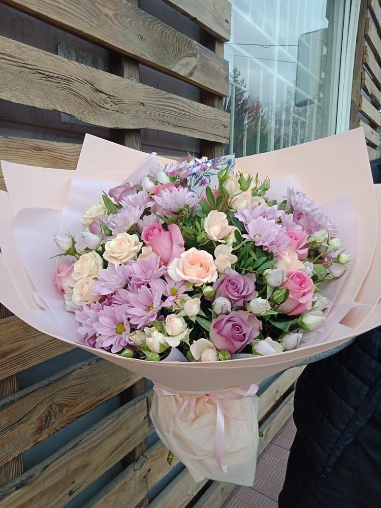 Букет фея в Лопатино Букет цветов из: Розы и Хризантемы в Лопатино