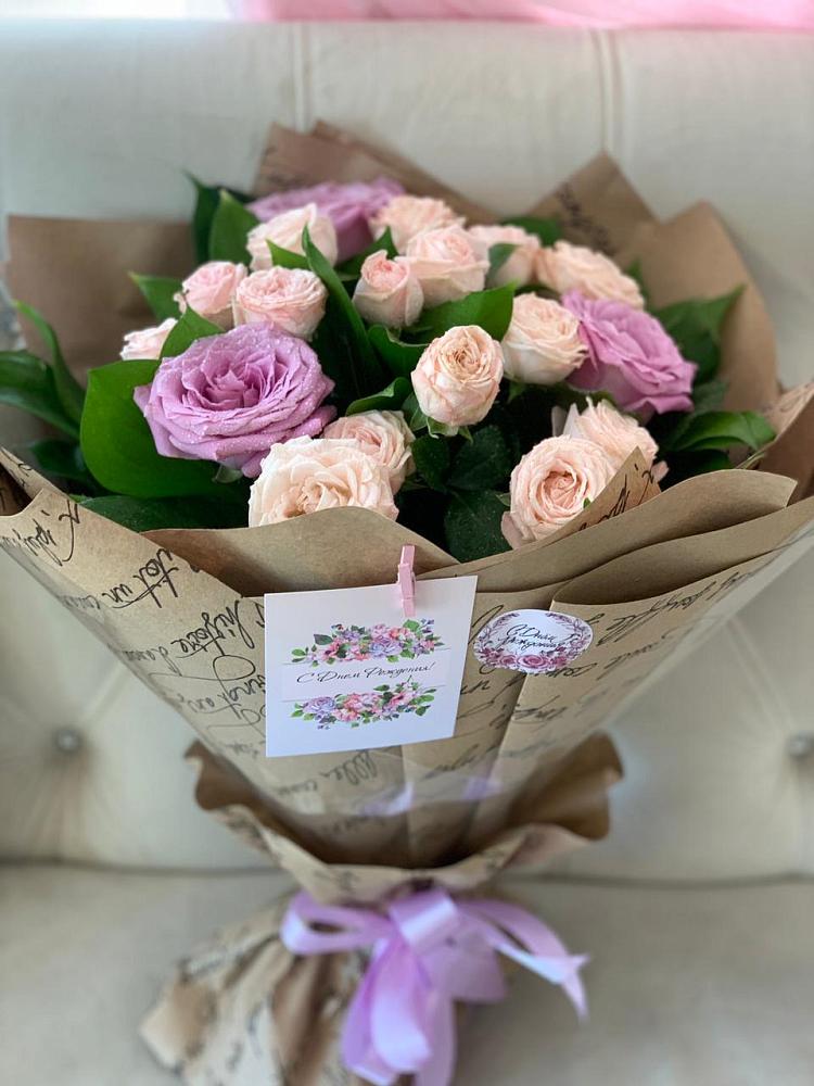 Букет розовая сирень в Лопатино Букет цветов из: Розы в Лопатино