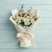 Букет Утренний поцелуй в Лопатино Букет цветов из:  Альстромерии в Лопатино