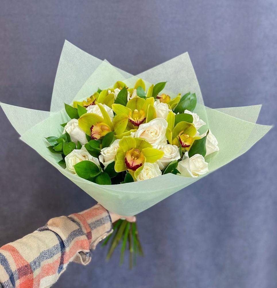 Букет лимончелло в Лопатино Букет цветов из: Орхидеи и Розы в Лопатино