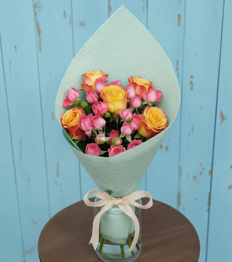 Букет Отличное настроение в Лопатино Букет цветов из: Розы в Лопатино