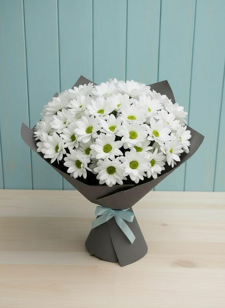 Букет белые хризантемы в Лопатино Букет цветов из: Хризантемы в Лопатино