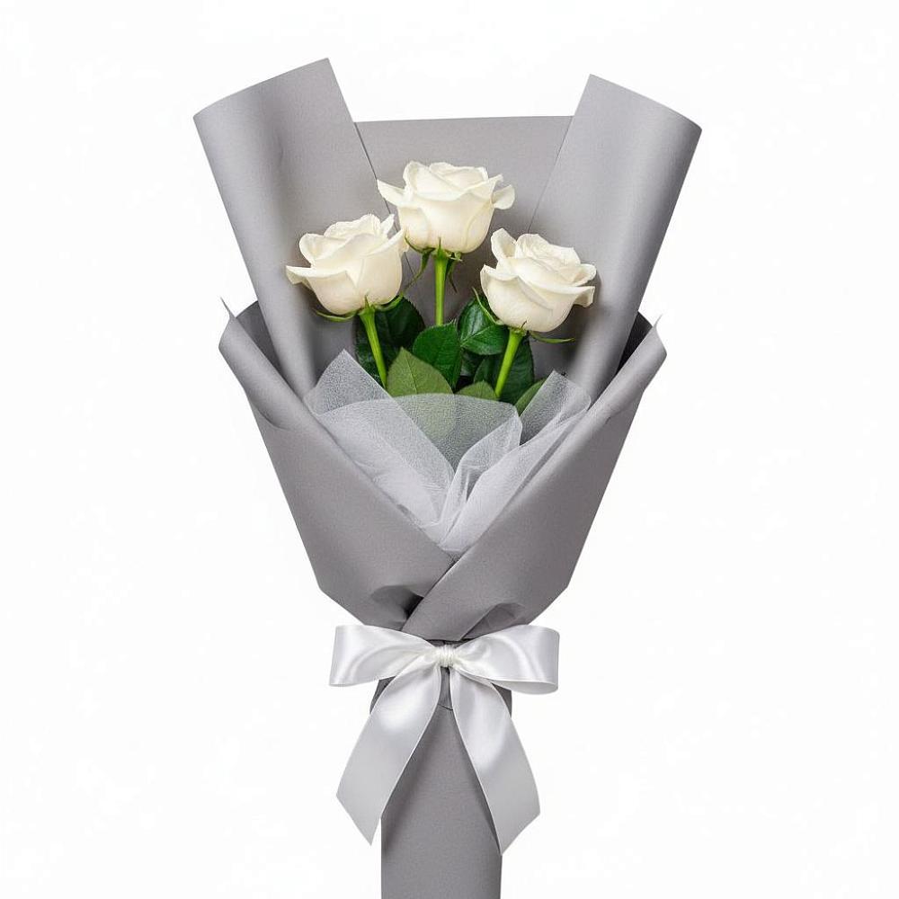 Букет 3 белые розы в Лопатино Букет 3 белые розы в Лопатино