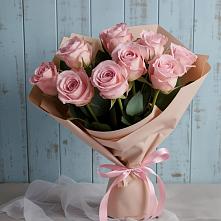 9 розовых роз #REPLACE_PRED# Лопатино Букет цветов из:  Розы #REPLACE_PRED# Лопатино