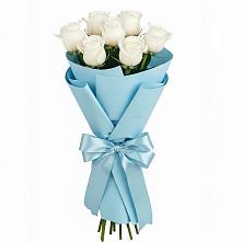 Букет 7 белых роз Проуд в Лопатино