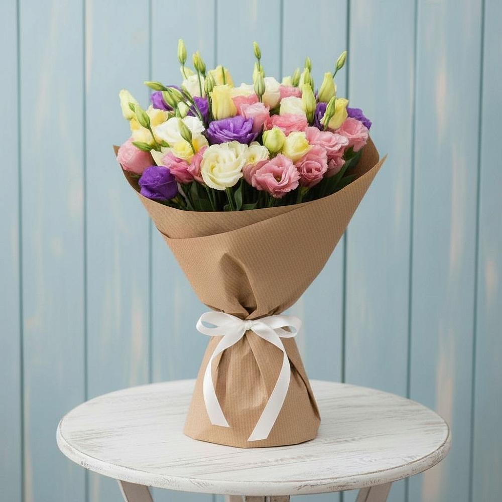 Букет Цветная эустома в Лопатино Букет цветов из: Лизиантусы в Лопатино