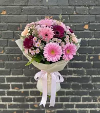 Букет яркие краски #REPLACE_PRED# Лопатино Букет цветов из:  Герберы и Хризантемы #REPLACE_PRED# Лопатино