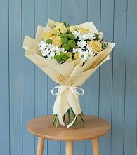 Букет Луч солнца в Лопатино Букет цветов из:  Хризантемы и Розы в Лопатино