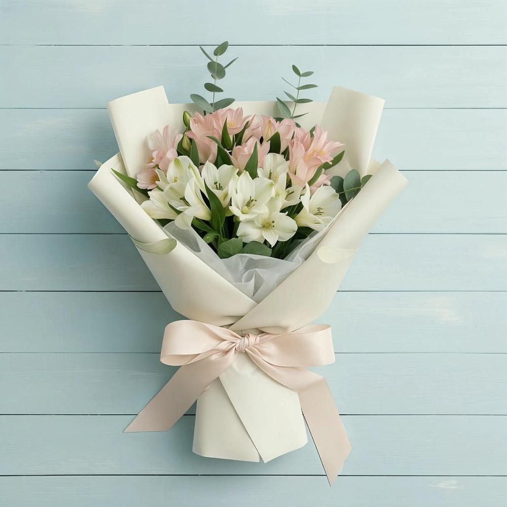 Букет Утренний поцелуй в Лопатино Букет цветов из: Альстромерии в Лопатино