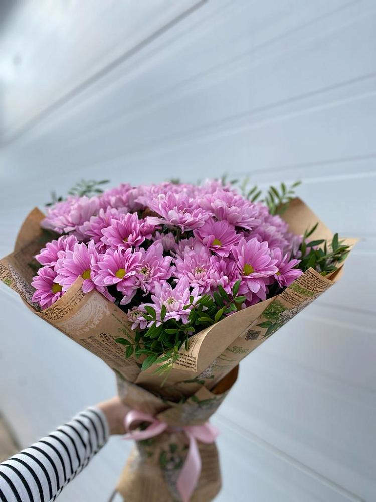 Букет сиреневые хризантемы в Лопатино Букет цветов из: Хризантемы в Лопатино