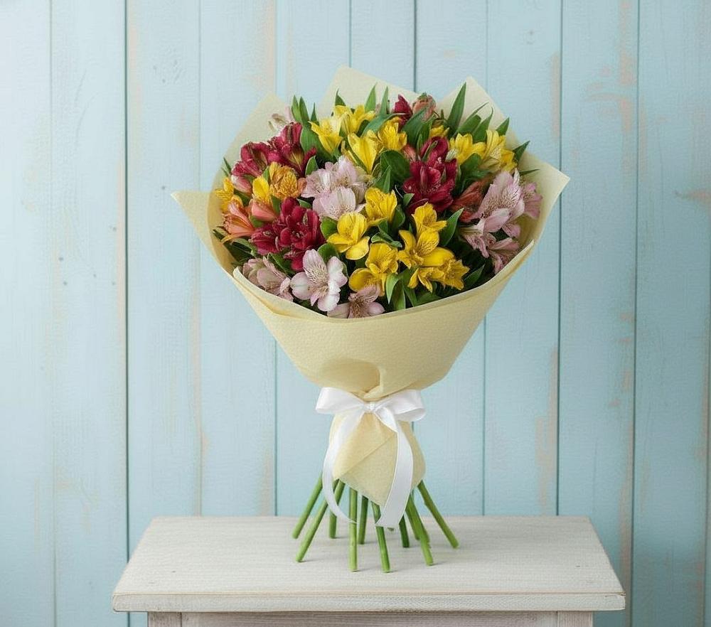 Букет Летние краски в Лопатино Букет цветов из: Альстромерии в Лопатино