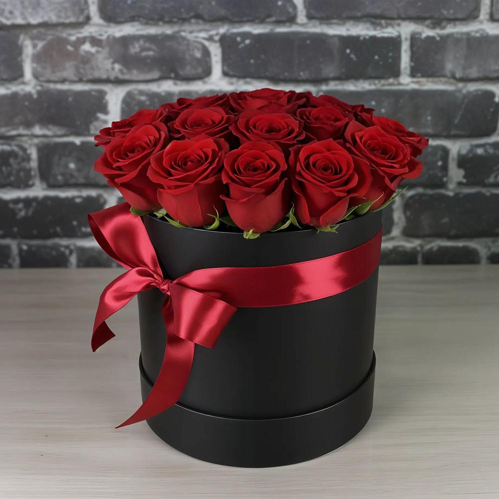 Композиция исключительность в Лопатино Цветочная композиция из Розы в шляпной коробке в Лопатино