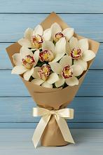 Букет 7 белых орхидей #REPLACE_PRED# Лопатино Букет цветов из:  Орхидеи и Розы #REPLACE_PRED# Лопатино