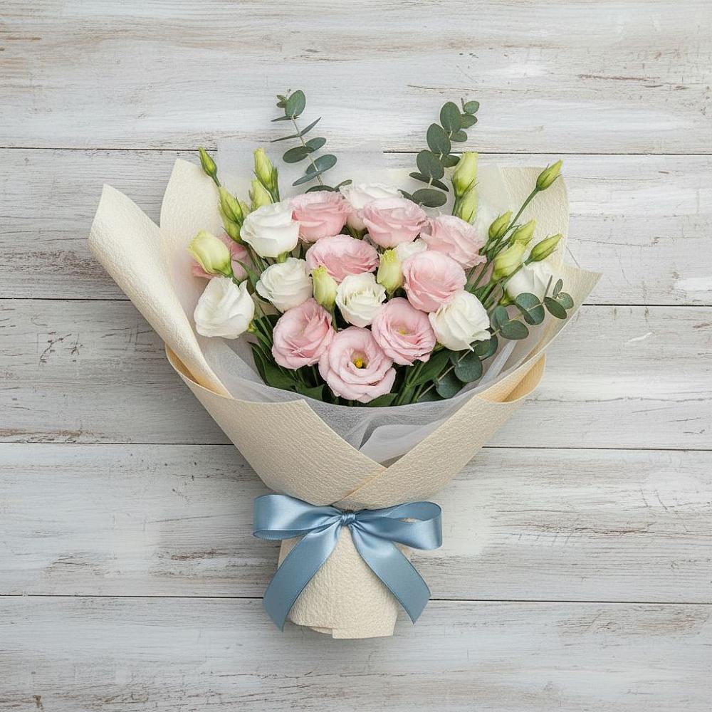 Букет шампанское в Лопатино Букет цветов из: Лизиантусы в Лопатино